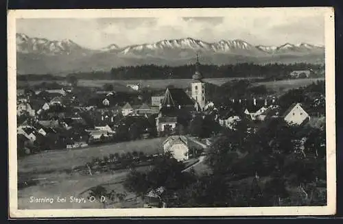 AK Sierning bei Steyr, Ortspartie mit Kirche