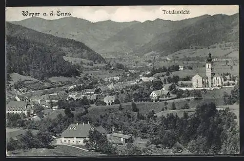 AK Weyer a. d. Enns, Totalansicht mit der Kirche