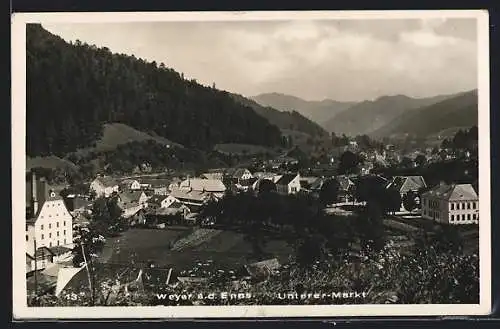 AK Weyer a. d. Enns, Blick auf den Ortsteil Unterer Markt