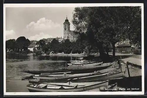 AK Nürtingen, Partie am Neckar mit Ruderbooten