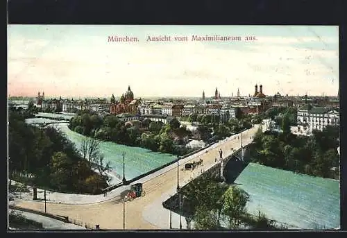 AK München, Ortsansicht vom Maximilianeum aus