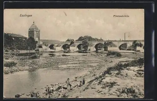 AK Esslingen / Neckar, Blick auf die Pliensaubrücke