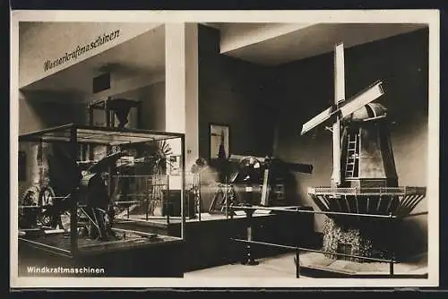 AK München, Windkraftmaschinen im Deutschen Museum