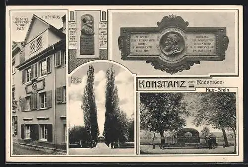 AK Konstanz, Hus-Haus, Huss-Allee, Huss-Grab