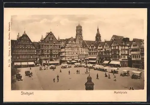 AK Stuttgart, Blick über den Marktplatz