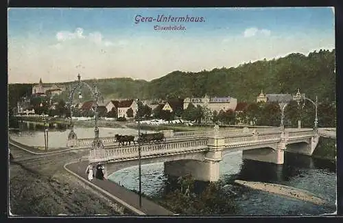 AK Gera-Untermhaus, Ortsansicht mit Elisenbrücke