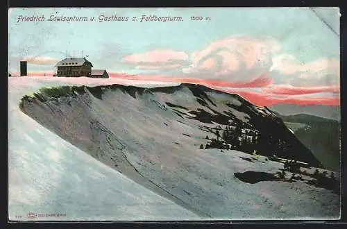 AK Feldberg / Schwarzwald, Friedrich-Louisen-Turm und Gasthaus zum Feldbergturm