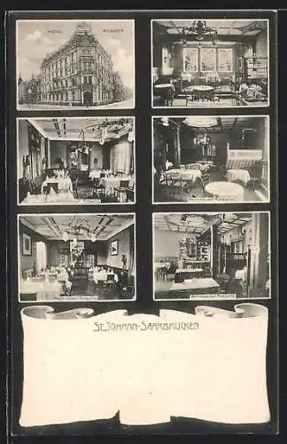 AK Saarbrücken-St. Johann, Hotel Messmer, Weinrestaurant Malepartus