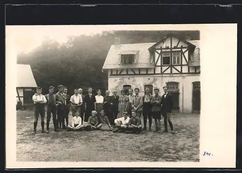 Foto-AK Weisel /Rhein, Schieferbruch Grube Kreuzberg, Blücherheim, 1922
