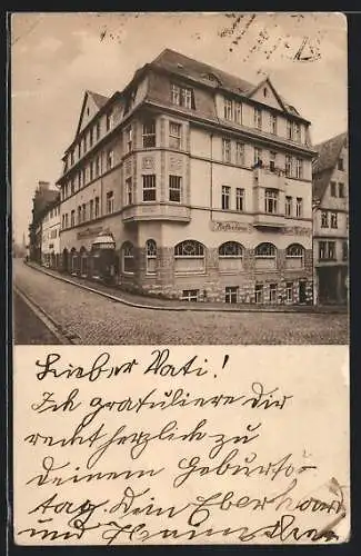 AK Pössneck, Konditorei & Kaffeehaus Karl Neubert, Am Markt