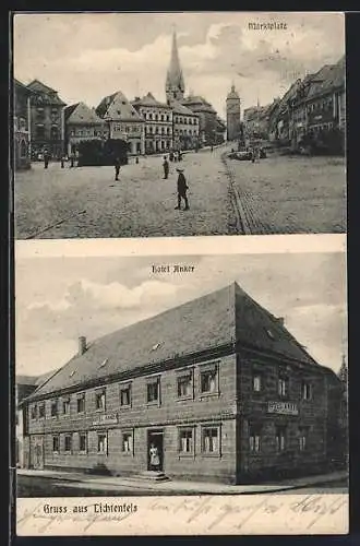 AK Lichtenfels / Main, Hotel Anker, Blick auf den Marktplatz