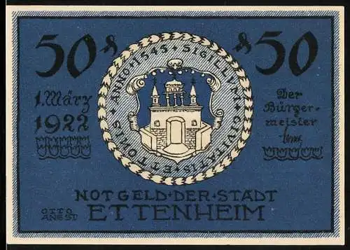 Notgeld Ettenheim 1922, 50 Pfennig, Weg zur Kapelle