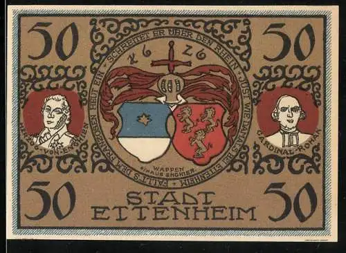 Notgeld Ettenheim 1922, 50 Pfennig, Das Wappen des Hauses Enghien