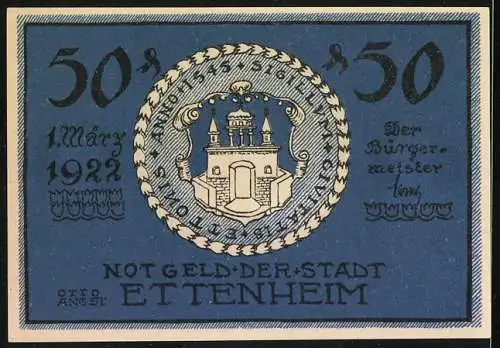 Notgeld Ettenheim 1922, 50 Pfennig, Das Wappen des Hauses Enghien