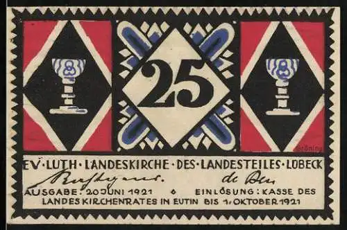 Notgeld Eutin 1921, 25 Pfennig, Luc. 20 Vers 25