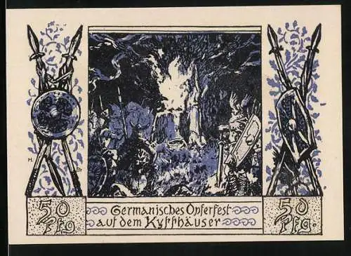 Notgeld Frankenhausen a. Kyffh. 1921, Szene zum Germanischen Opferfest