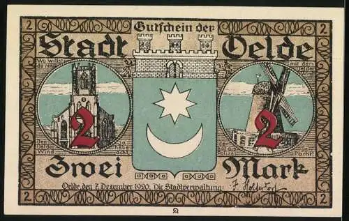 Notgeld Oelde 1920, 2 Mark, De Uelske PPinxenkranz