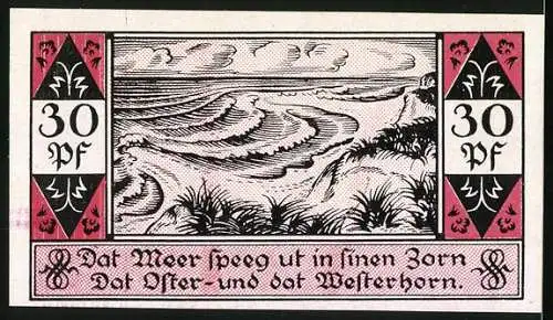 Notgeld Westerhorn 1921, 30 Pfennig, Blick auf das Meer