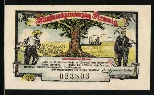 Notgeld Waldbröl 1921, 25 Pfennig, Altes Amtshaus in Denklingen