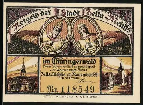 Notgeld Zella-Mehlis 1921, 50 Pfennig, Bischof und die Frau sitzen eng an eng