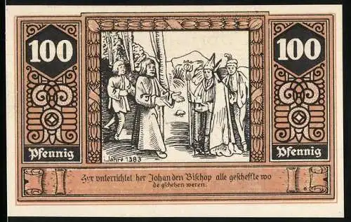 Notgeld Wilsnack 1922, 100 Pfennig, Johann und der Bischof