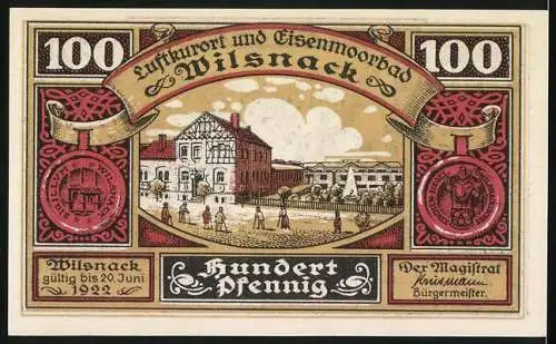 Notgeld Wilsnack 1922, 100 Pfennig, Bischof mit Gesinde