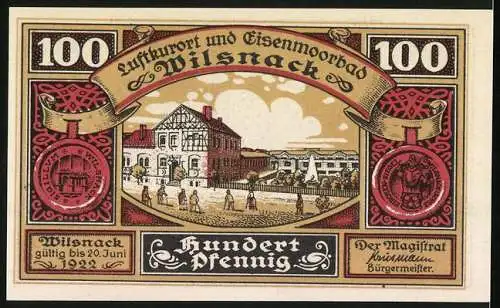 Notgeld Wilsnack 1922, 100 Pfennig, Betender Bischof