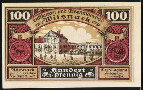 Notgeld Wilsnack 1922, 100 Pfennig, Bischof zu Pferd