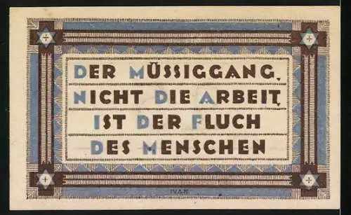 Notgeld Heede /Bez. Hemdingen 1921, 25 Pfennig, Ornamente mit Stern und Kreuz, Der Müssiggang...