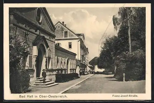 AK Bad Hall, Franz Josef-Strasse mit Wohnhäusern