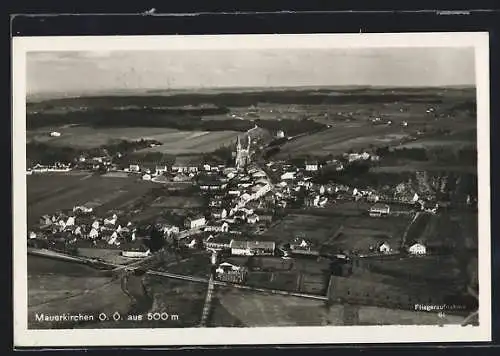 AK Mauerkirchen /O.-Ö., Teilansicht mit Kirche