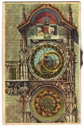 Mechanische-AK Prag, Astronomische Uhr am Rathaus