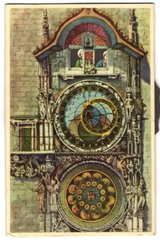 Mechanische-AK Prag, Astronomische Uhr am Rathaus