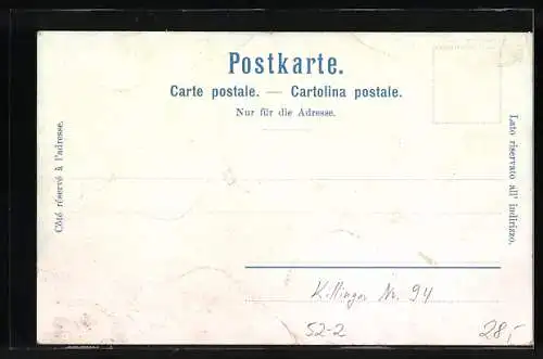 Künstler-AK Killinger Nr. 94: Genève, Panorama et le Montblanc, Berg mit Gesicht / Berggesichter