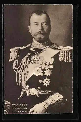 AK Portrait Zar Nikolaus II. von Russland in Uniform