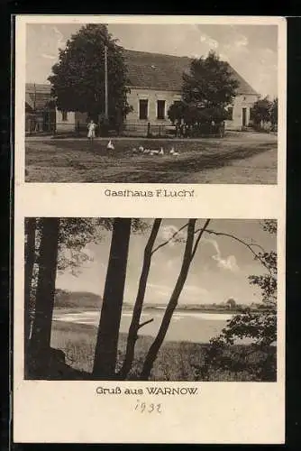 AK Warnow, Lanschaftansicht und Gasthaus F. Lucht