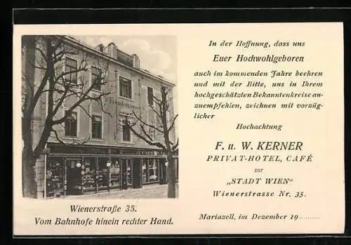 AK Mariazell, Hotel zur Stadt Wien, Wienerstrasse Nr. 35