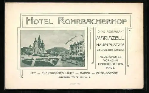 AK Mariazell, Hotel Rohrbacherhof, Hauptplatz 26