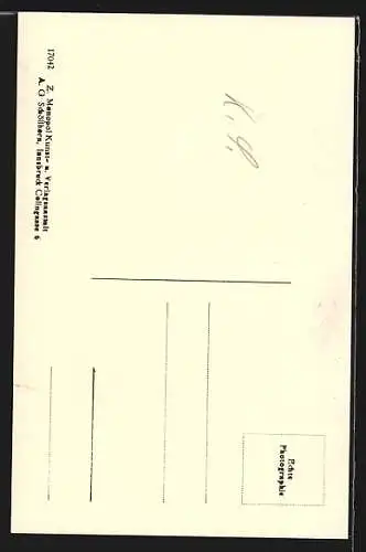 AK Saalfelden, Ortsansicht mit dem Steinernem Meer