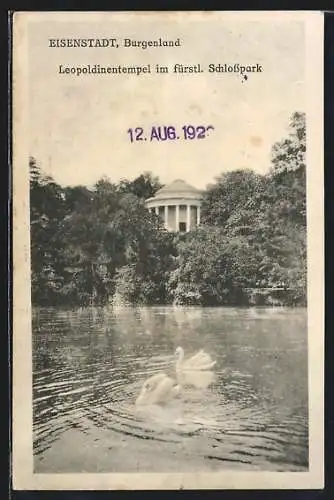 AK Eisenstadt im Burgenland, Leopoldinentempel im fürstl. Schlosspark