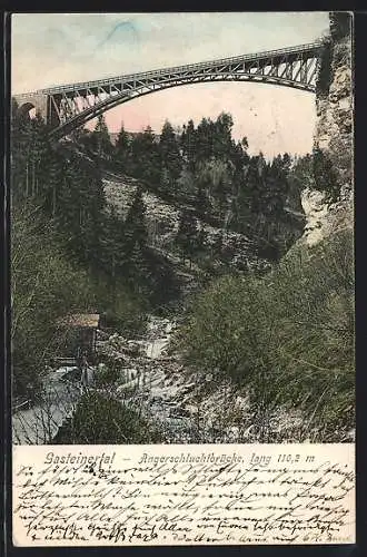 AK Bad Gastein, Angerschluchtbrücke im Gasteinertal