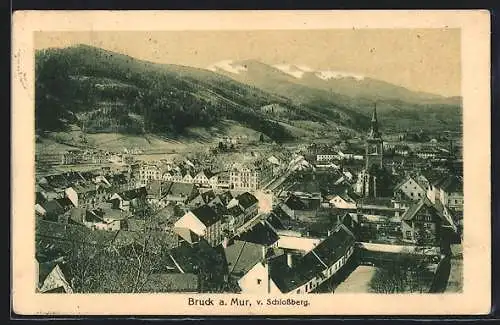 AK Bruck a. Mur, Ortsansicht vom Schlossberg