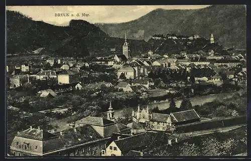 AK Bruck a. d. Mur, Ortsansicht mit Kirche