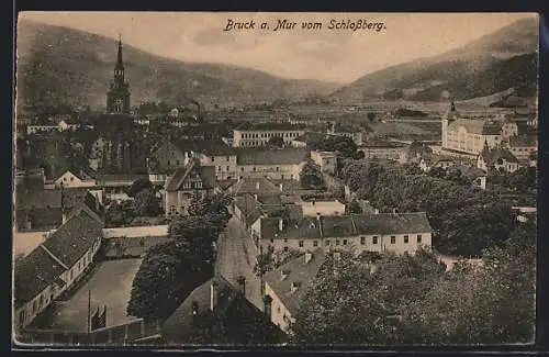 AK Bruck a. Mur, Ortsansicht vom Schlossberg