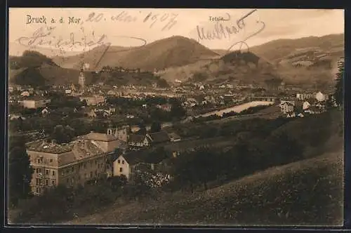 AK Bruck a. d. Mur, Totalansicht aus der Vogelschau