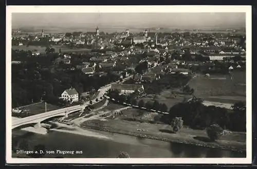 AK Dillingen / Donau, Ortsansicht vom Flugzeug aus