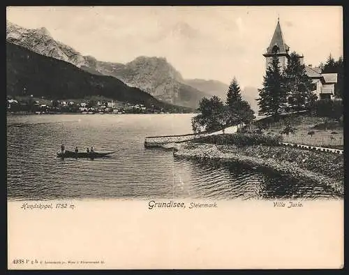 Klapp-AK Grundlsee, Villa Jurie und Hundskogel