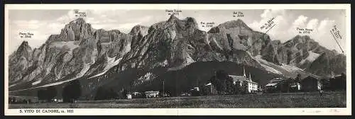 Klapp-AK S. Vito di Cadore, Panorama mit Gebirge, Punta Nera, For. grande, Punta Scoter