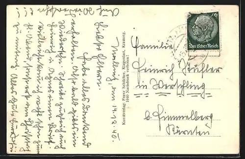 AK Mallnitz, Ortsansicht mit Geiselkopf im Winter