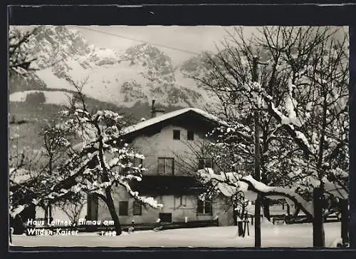 AK Ellmau, Gasthaus Leitner am Wilden Kaiser im Winter